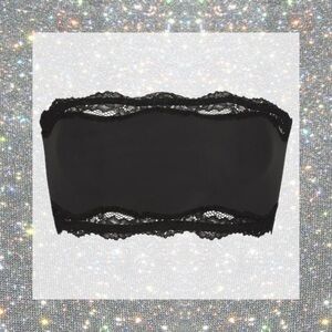 SKIMS Fits Everybody Lace Bandeau in Onyx size M NWT!